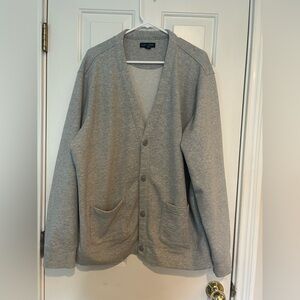 Lands' End Gray "sweatshirt" material oversized Cardigan